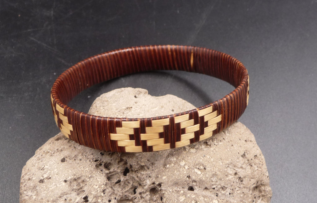Bracelet de temple bouddhiste en rotin Jonc - Artisanat du Laos