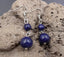 Boucles d'oreilles pendantes 2 boules en Lapis Lazuli