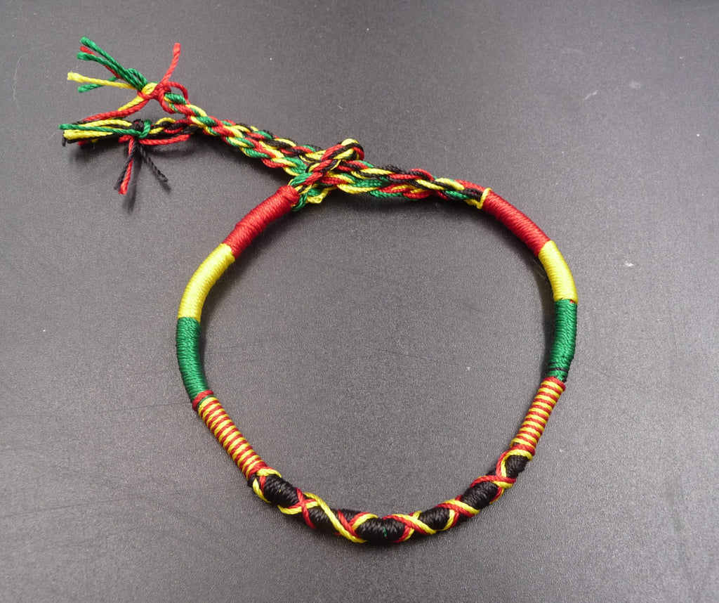 Bracelet brésilien amitié en coton Jamaïque rasta reggae Bob Marley