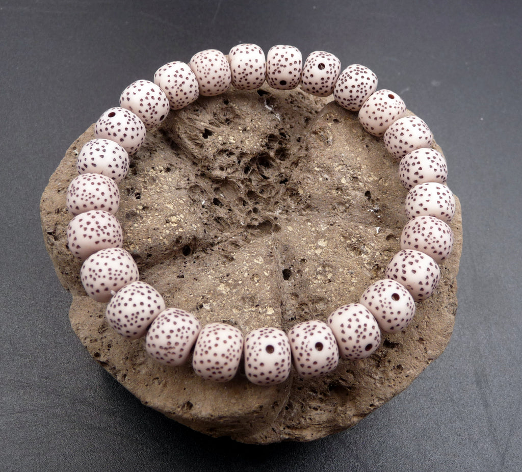 Bracelet mala tibétain en graines de Lotus Blanc du Népal