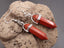 Boucles d'oreilles pendantes Pointes en Jaspe Rouge - Crochets en argent 925