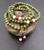 Bracelet ou collier Tibétain Mala en perles de bois de santal vert + Breloque Vajra ou Dorjé