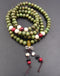 Bracelet ou collier Tibétain Mala en perles de bois de santal vert + Breloque Vajra ou Dorjé
