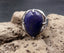 Bague en Lapis Lazuli d'Afghanistan forme goutte - Anneau réglable - Paix