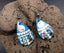 Boucles d'oreilles bleu turquoise en nacre abalone et oeil de Sainte-Lucie