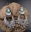 Boucles d'oreilles "Jâtîya Purânâ" en argent Tibétain et Howlite Turquoise