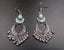 Boucles d'oreilles "Jâtîya Purânâ" en argent Tibétain et Howlite Turquoise