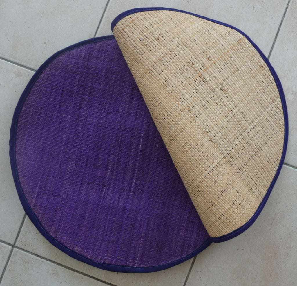 Lot de 6 sets de table en rabane violette - Artisanat de Madagascar