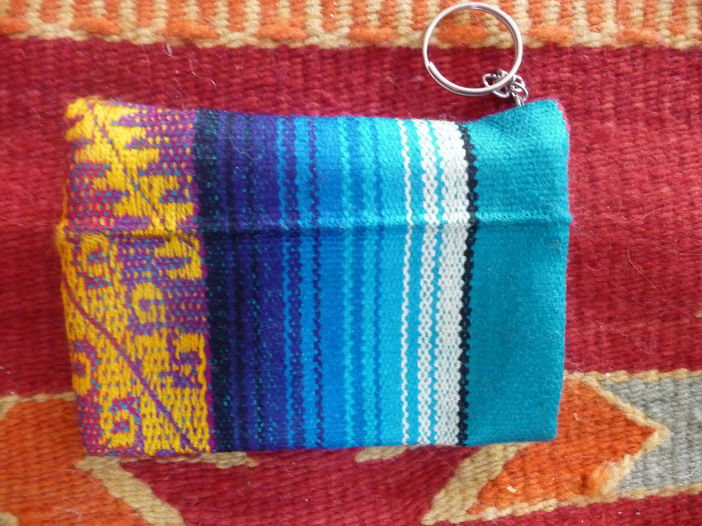 Porte monnaie ou porte-clefs Quito en coton tissé - Artisanat Equateur