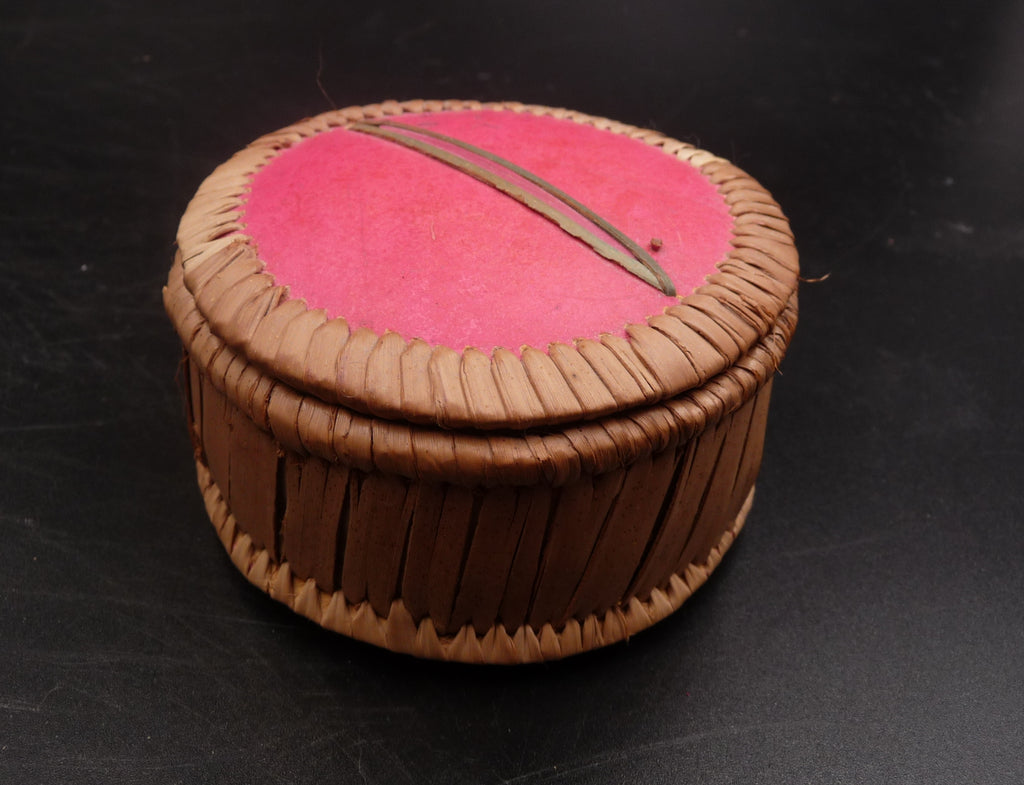 Boîte à bijoux en fibre naturelle feuilles de bananier et cuir - Burkina Faso