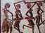 Batik africain du Burkina Faso, toile noire épaisse - Cérémonie au village