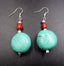 Boucles d'oreilles Tibétaines "Jîvana" en pierre naturelle et corail de l'Himalaya