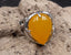 Bague réglable en Jade Jaune forme goutte