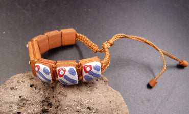 Bracelet ethnique réglable en Terre Cuite - Artisanat de Cuba