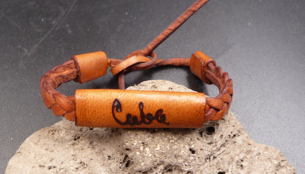 Bracelet en cuir marron tressé pour homme ou ado - Artisanat Cuba