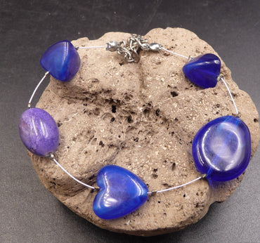 Bracelet en perle de verre bleue
