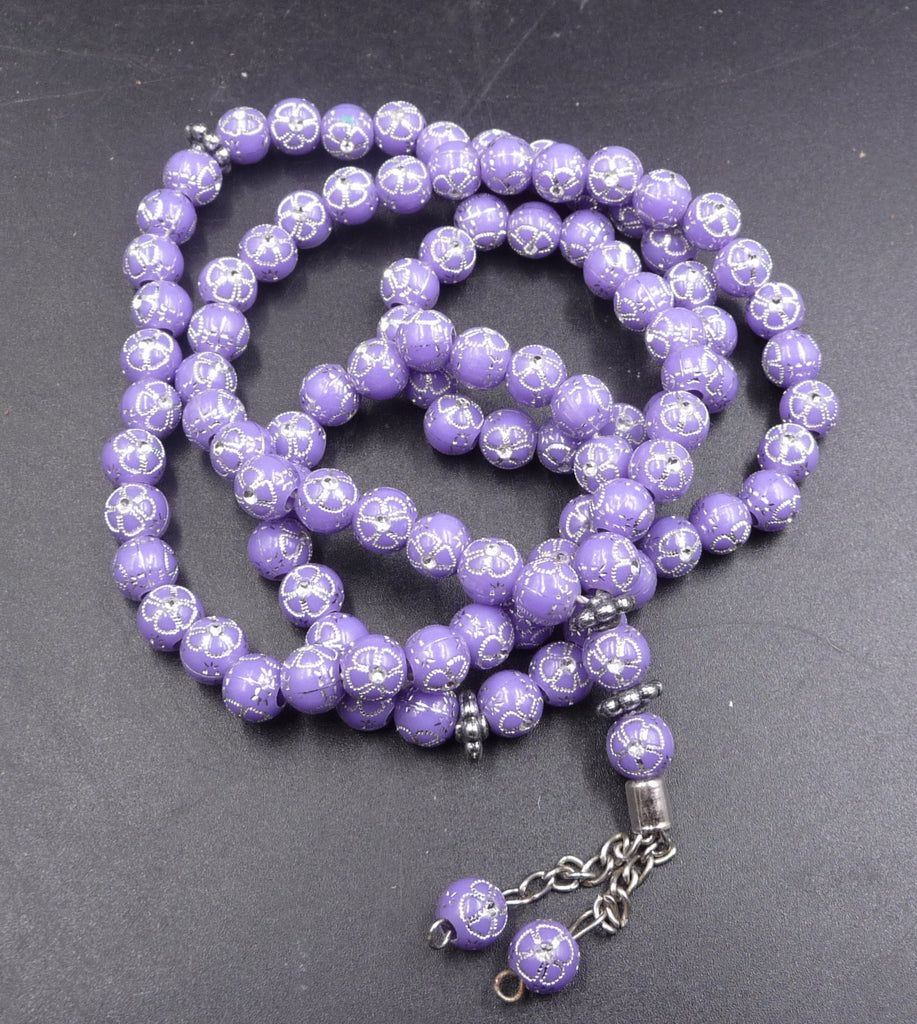 Chapelet musulman (Sabha) en perles violettes