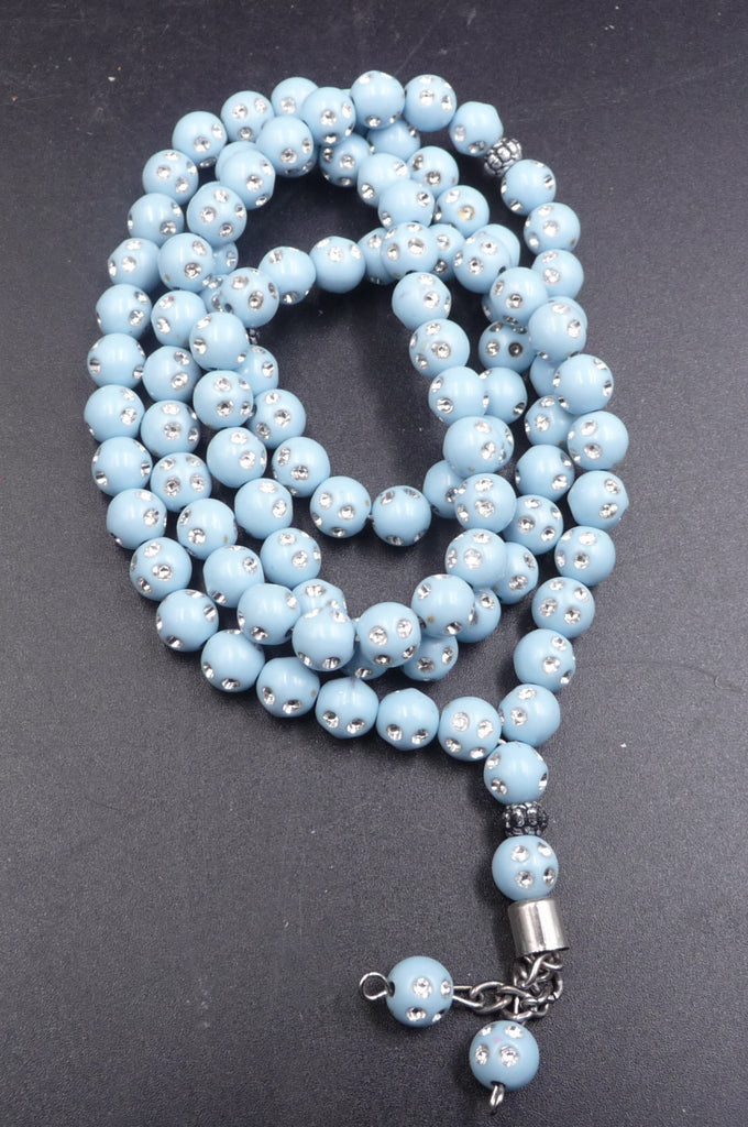 Chapelet musulman (Sabha) en perles bleues