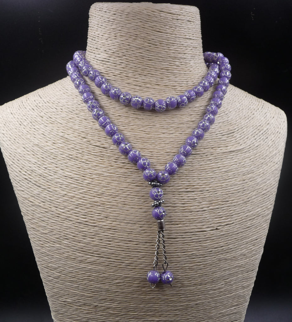 Chapelet musulman (Sabha) en perles violettes