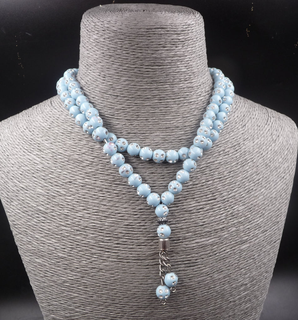 Chapelet musulman (Sabha) en perles bleues