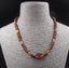 Collier ethnique en bois et cornaline