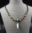 Collier Africain rasta en bois pendentif en os de buffle gravé - Artisanat du Sénégal