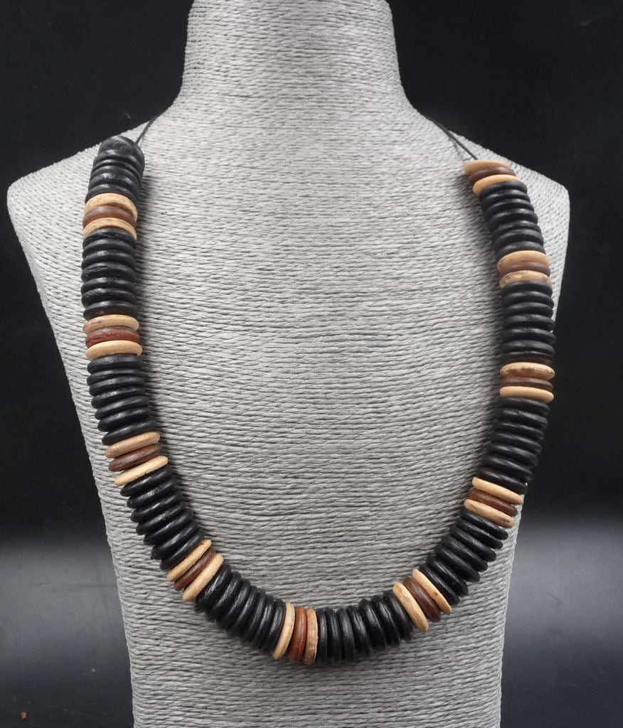 Collier ethnique Africain perles en bois - Burkina Faso