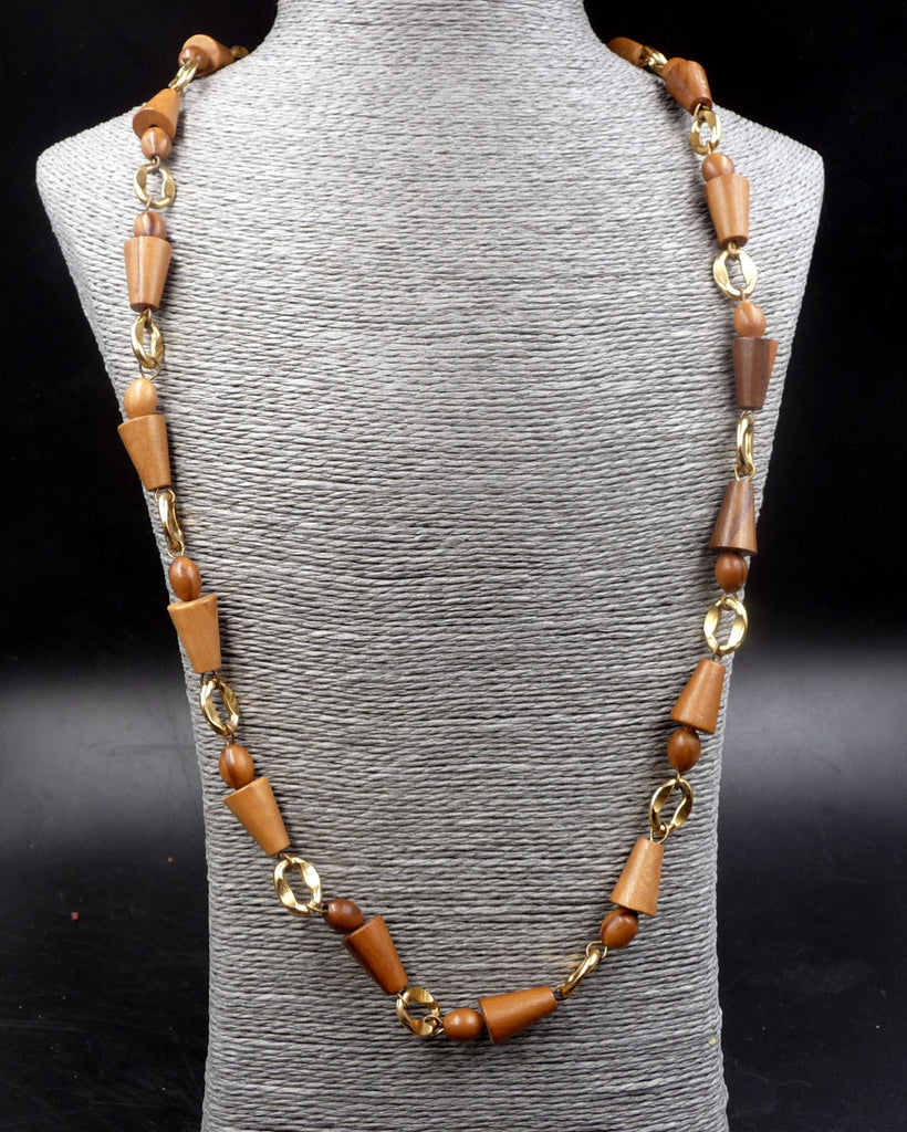 Collier ethnique en perles de bois exotique - Artisanat Mexique