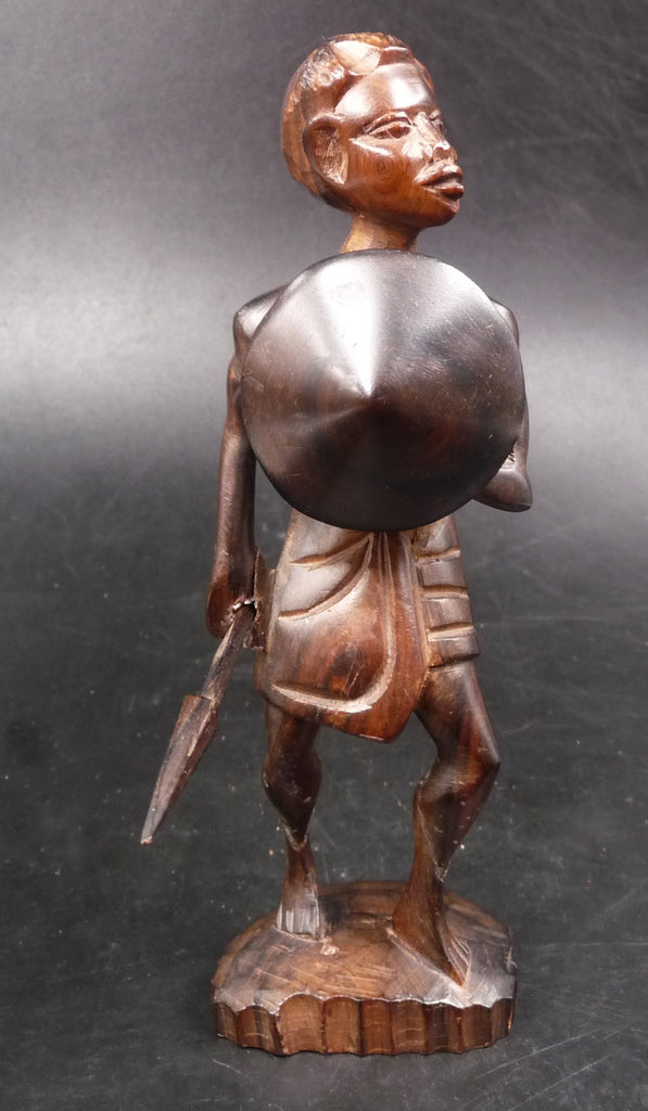 Ancienne statuette chasseur guerrier en bois sculpté Art Africain