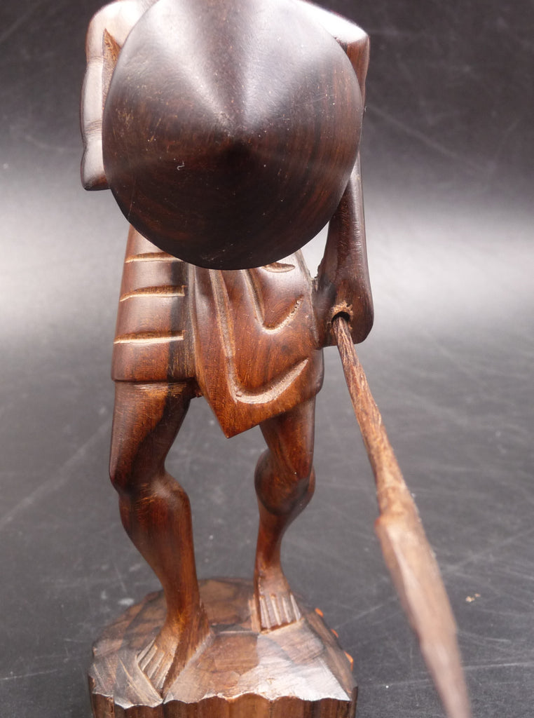 Ancienne statuette chasseur guerrier en bois sculpté Art Africain