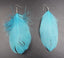 Boucles d'oreilles Amérindiennes plume bleu turquoise - Crochets en argent 925