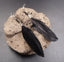 Boucles d'oreilles Amérindiennes plume noire - Crochets en argent 925