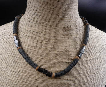 Collier en pierre naturelle et hématite du Brésil