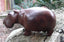 Statuette hippopotame en bois d'ébène massif