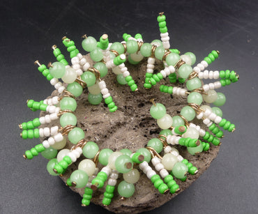 Bracelet en aventurine et perles de rocaille camaïeu de verts