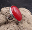 Bague réglable pierre ovale en Jade Rouge