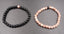 Bracelets de distance / couples - Agate noire et Pierre du Soleil 6 mm