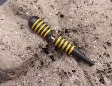 Faux écarteur piercing faux plug pointe en bois et acier chirurgical