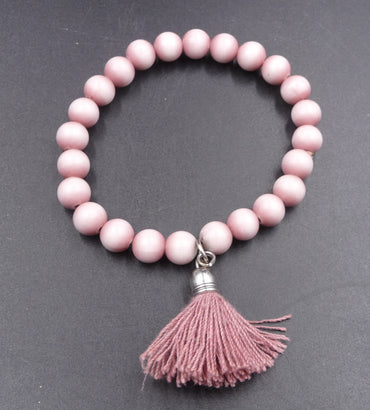 Bracelet Bohème en pierre naturelle et pompon