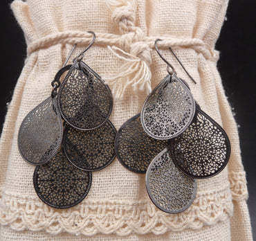 Boucles d'oreilles ethniques orientales artisanat Maroc