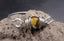 Bracelet jonc ethnique argent avec pierre