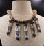 Collier ethnique en pierre naturelle et bois motif poissons