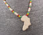 Collier surf mixte ethnique rasta en perle et corne carte Afrique Togo