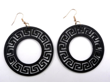 Boucles d'oreilles créoles en bois Gaïa