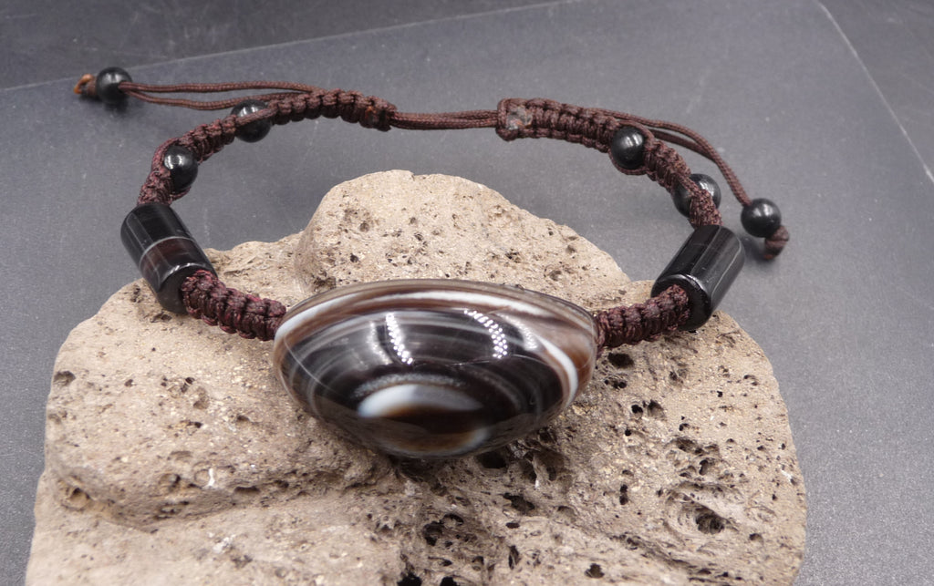 Bracelet en agate rubanée du Botwana