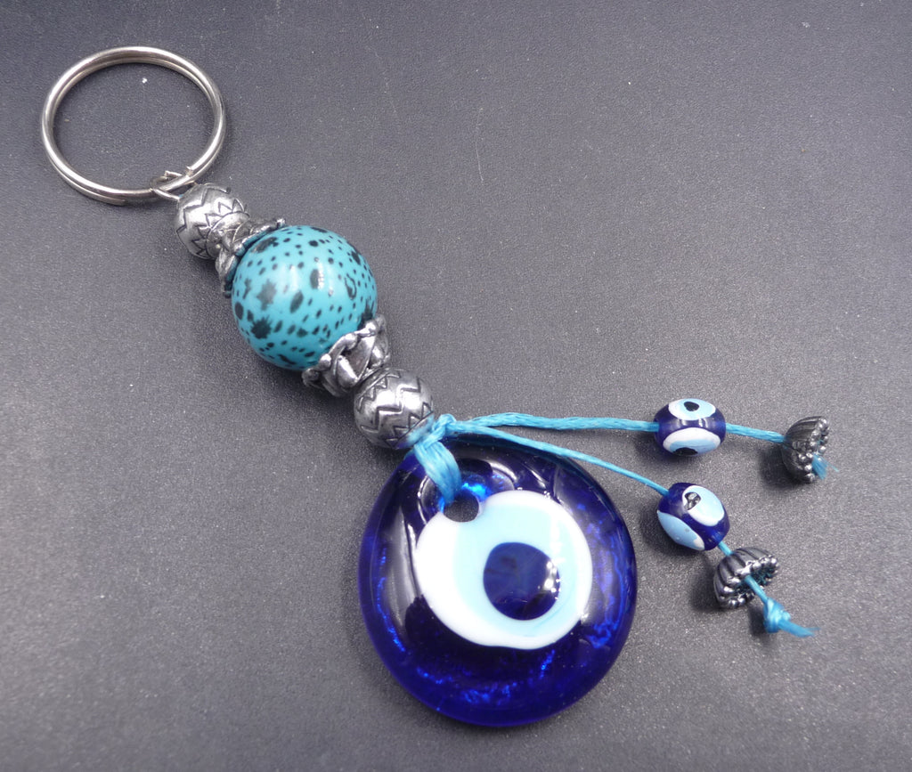 Porte-clés mauvais œil en verre fait main Porte-clés amulette