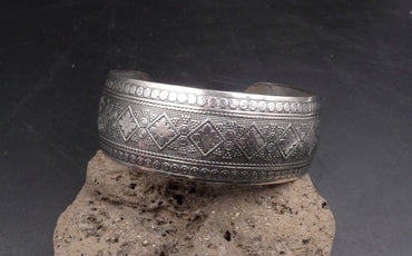 Bracelet manchette ajustable berbère Marocain en argent