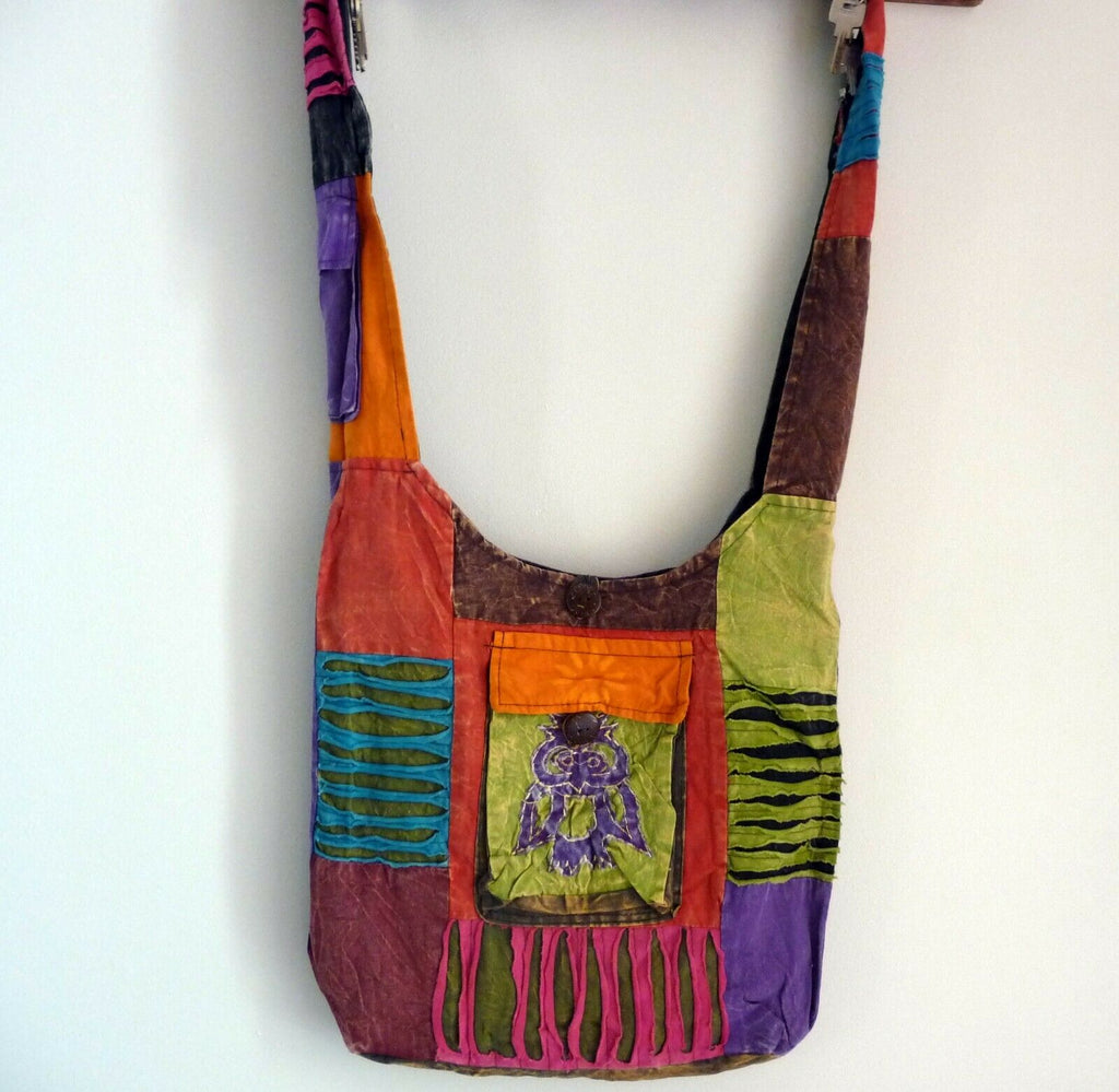 Sac ethnique patchwork à bandoulière hippie bohème