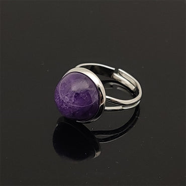 Bague ronde en Améthyste du Brésil
