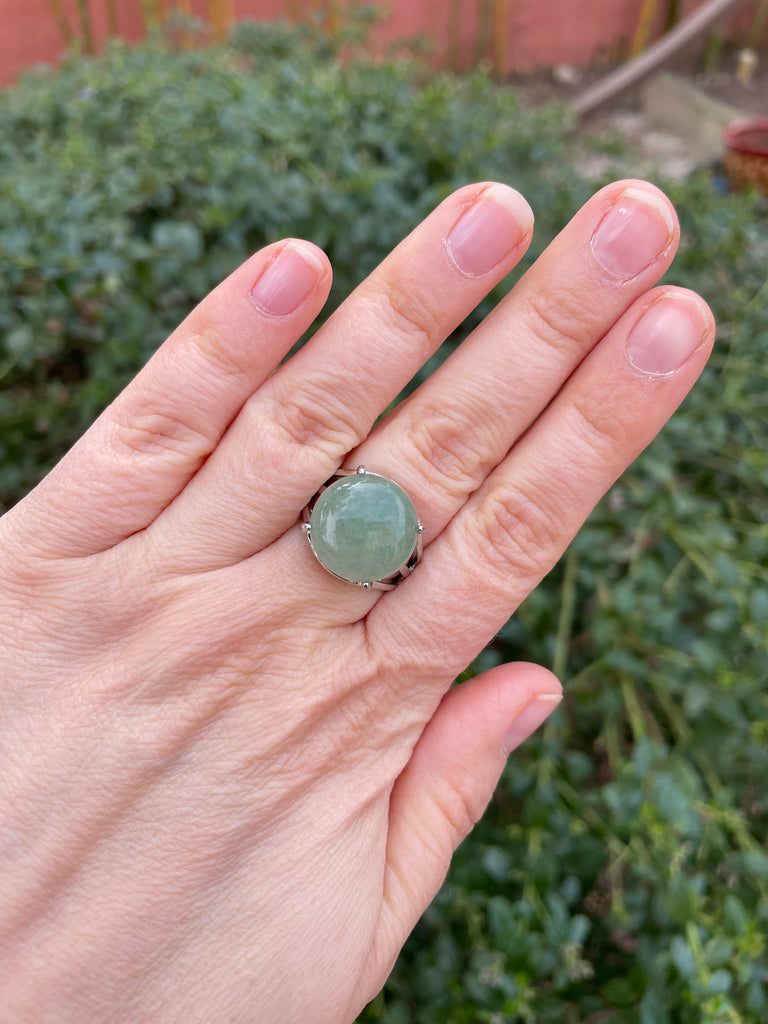 Bague "Quiétude" en Aventurine Verte du Brésil